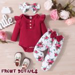 GDTOGRT Baby Girl Clothes Newborn Infant Outfits Ruffle Romper+ Floral Pants + Cute Headband Sets for Girls - Image 2